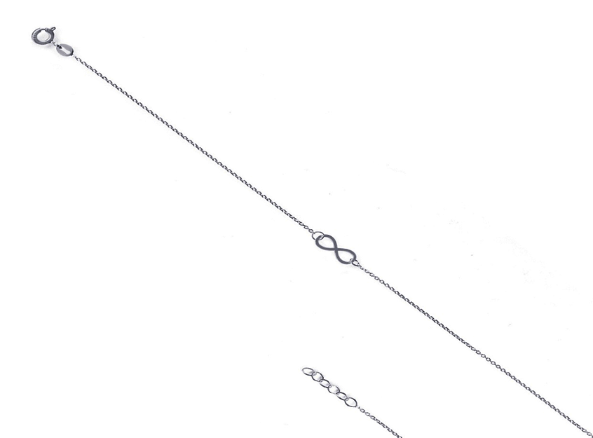 Bílé zlato náramek NEKONEČNO 18+3cm